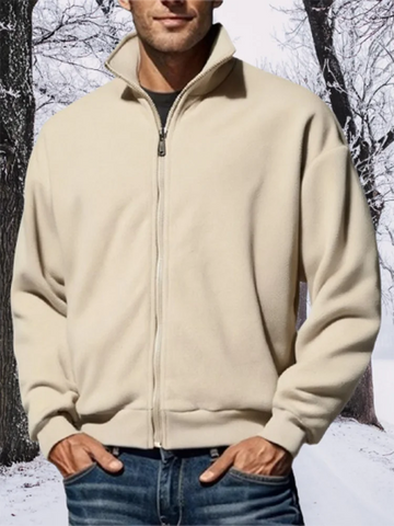 AIDASE  -  Streetwear Fashion Stand Collar Fleece Cardigan Men Retro Fleece Coats 2025 Spring Fall Zipper Outdoor Casual Men's Jacket Coat aidase-shop